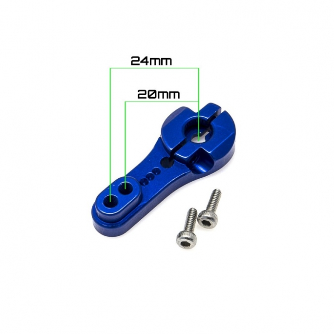 Palonnier de direction en aluminium 25T bleu 24mm -  HOBBYTECH HT510025BL