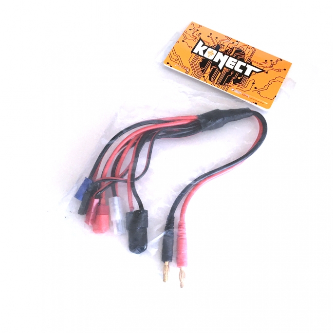 Cordon de charge 5 en 1 TAMIYA/DEAN/JST/FUTABA RX/TRX/EC3 - 1/10 -  KONECT KN-130000