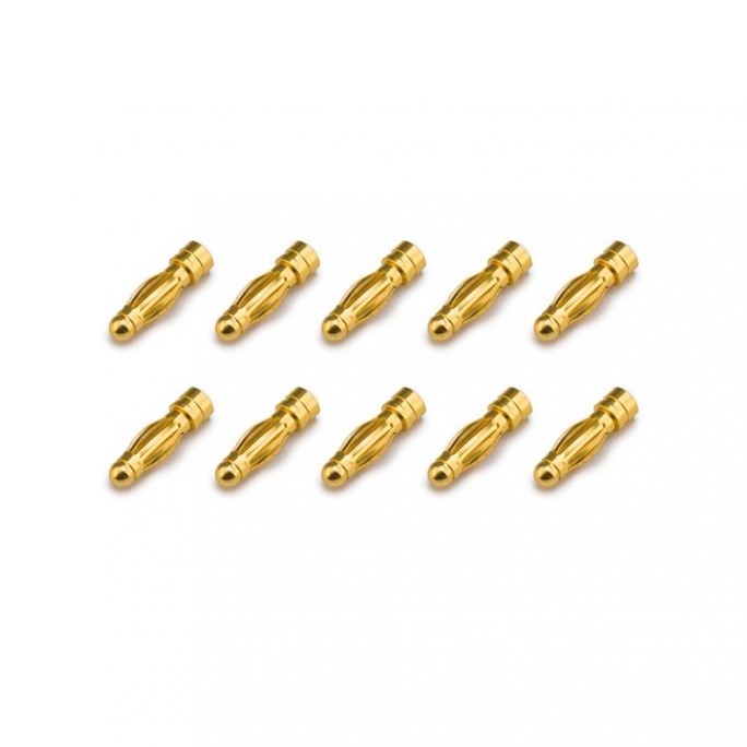 10 Prises plaquées Or PK 3 mm mâle - 1/10 - KONECT KN-130306-10M