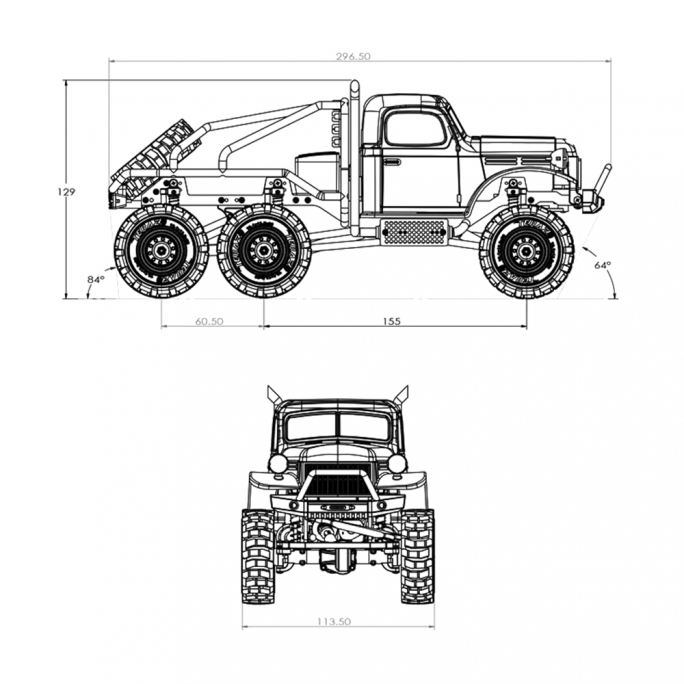 Camion ATLAS 6x6 Crawler - ROC HOBBY ROC002RTR-BLUE - 1/18