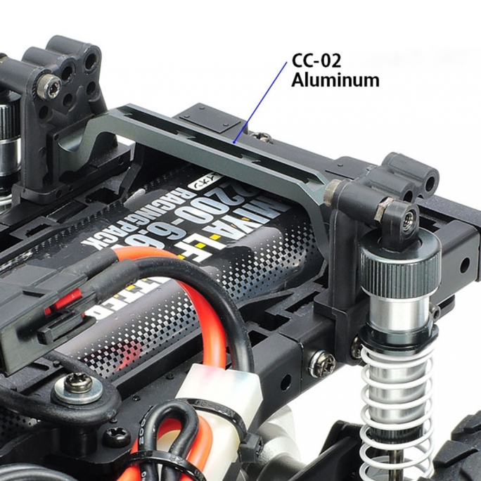 Renfort arrière en aluminium pour châssis CC02 - TAMIYA 22041 - 1/10