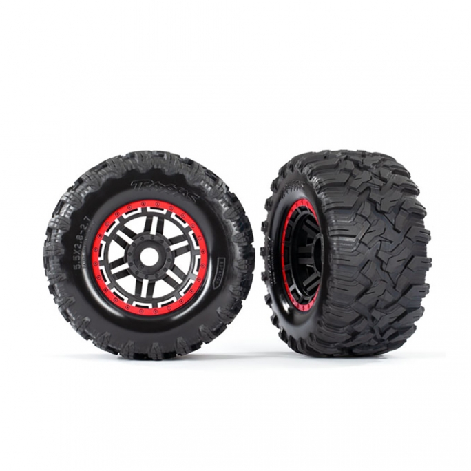 Roues MAXX 17 mm / 2.8, Rouge (x2) - TRAXXAS 8972R