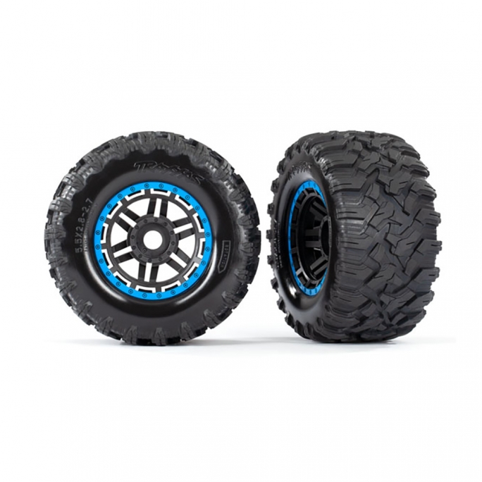 Roues MAXX 17 mm / 2.8, Bleu (x2) - TRAXXAS 8972A