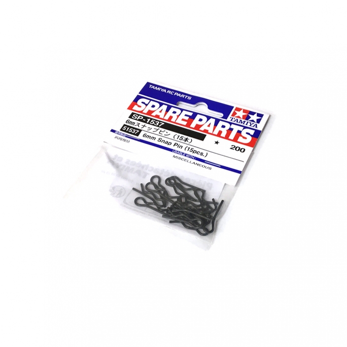 Attaches / Clips / Epingles 6 mm, Pour Carrosserie (x15) - TAMIYA 51537