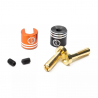 Prise PK 4mm Racing + bouchons orange et noir - KONECT KN130317