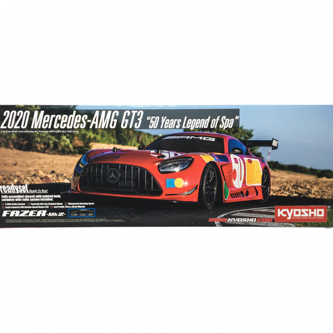 2020 Mercedes-AMG GT3, Fazer Mk2, Brushed, RTR, Rouge - KYOSHO 34424T2 - 1/10