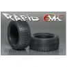 2 roues à monter Buggy, Rapid (gomme 0/18° et jantes blanches) - 6MIK TKU100018 - 1/8