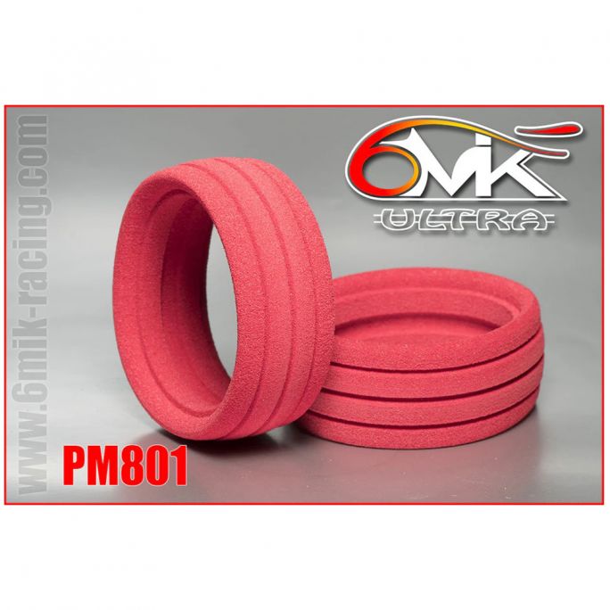 2 roues à monter Buggy, Rapid (gomme 15/25° et jantes blanches) - 6MIK TKU101525 - 1/8