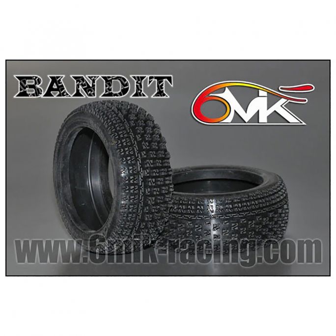 2 roues à monter Buggy, Bandit (gomme 15/25° et jantes jaunes) - 6MIK TKUY81525 - 1/8