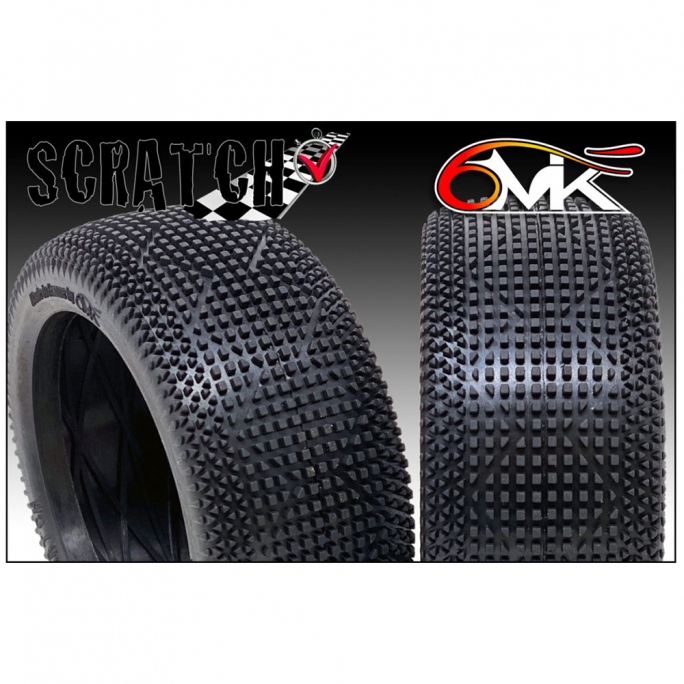 2 roues à monter Buggy, Scratch (gomme 0/18° et jantes blanches) - 6MIK TKU170018 - 1/8