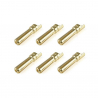 Prise male 4.0mm, solid type, plaqué or (x6 pcs) - CORALLY C-50152