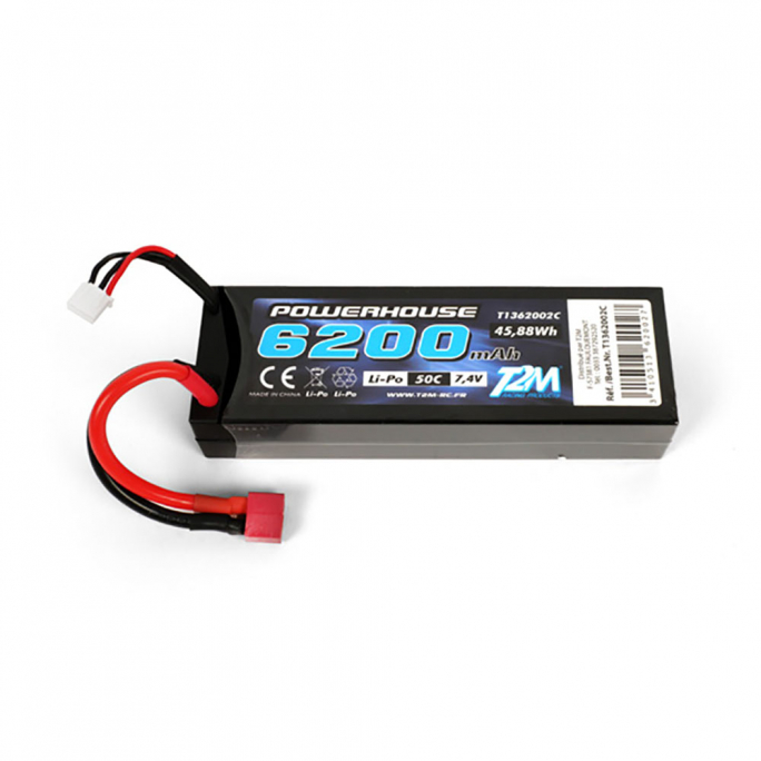 Batterie LiPo 2S, 6200 mAh, 50C, 7.4V - T2M T1362002C