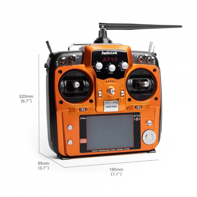 Radio AT10II, 2.4Ghz, 12 voies + R12DS + PRM-01 - RadioLink RDL-AT10II-SET