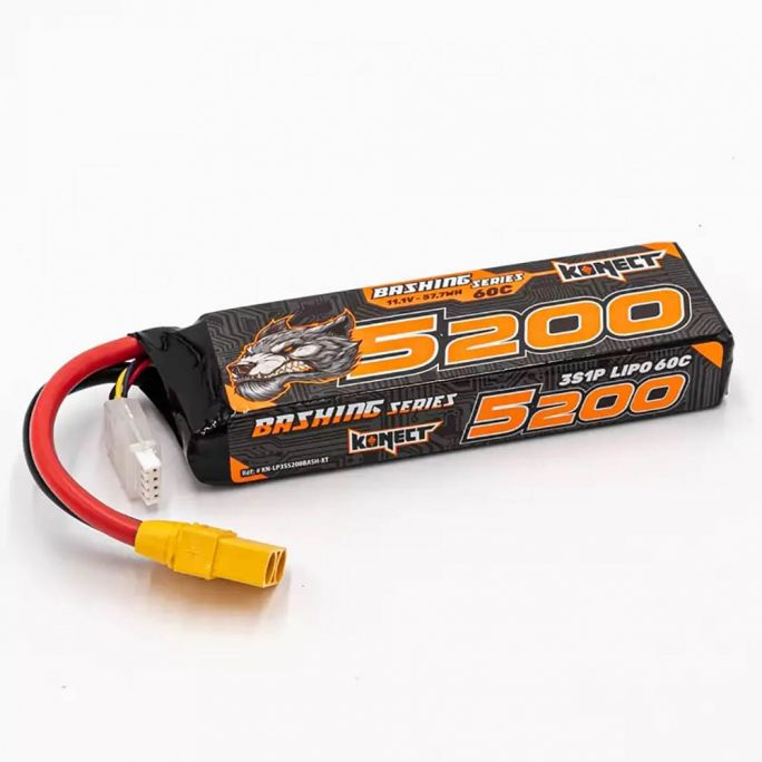 Accu Lipo 5200MAH 11.1V 60C 3S1P 57.7WH BASH (XT90) - KONECT KN-LP3S5200BASH-XT