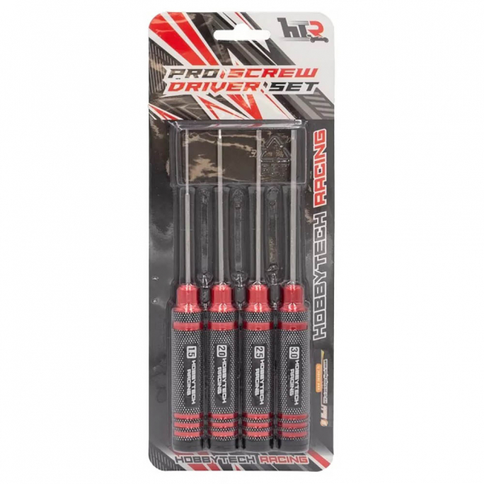 Kit de 4 tournevis Rouge et Noir Allen 1.5/2/2.5/3mm - HOBBYTECH HTR-411