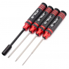 Kit de 4 tournevis allen Rouge et Noir 1.5 / 2 / 2.5 et douille 7mm - HOBBYTECH HTR-412