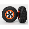 2 Roues Montées Collées, Noir et Orange Beadlock - TRAXXAS 5863 - 1/10