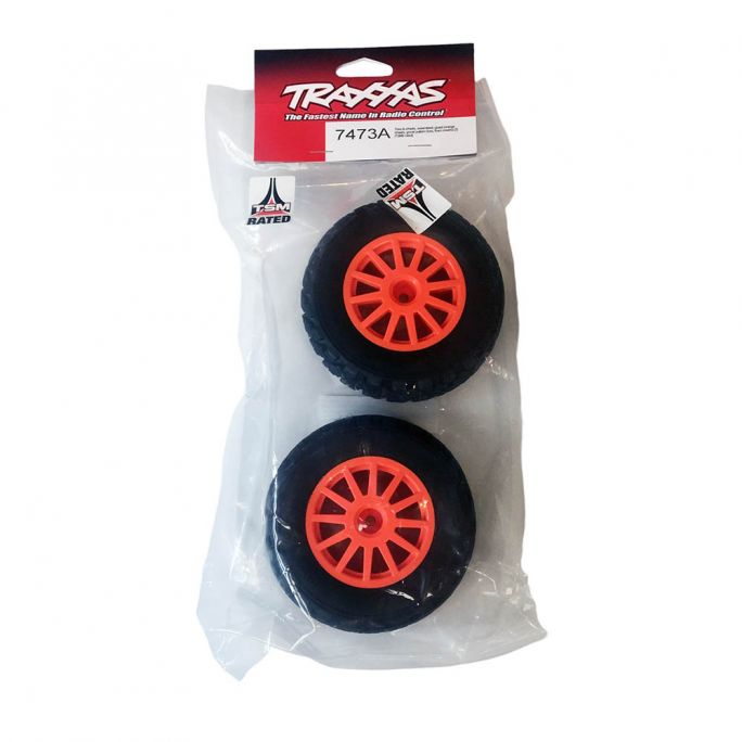 2 Roues Montées Collées, Orange - TRAXXAS 7473A - 1/10