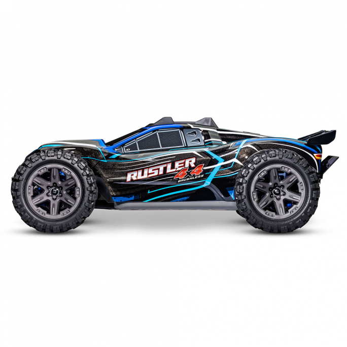 Rustler 4x4 Brushless -2S, RTR, Bleu - TRAXXAS 67164-4-BLUE - 1/10