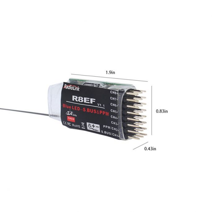 Radio 8 voies avec Bluetooth (M2) + récepteur R8EF - RadioLink RADT8FBBT-M2