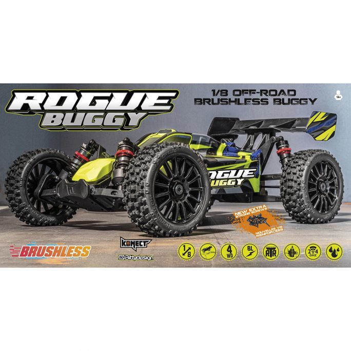 ROGUE Buggy, brushless Orange, RTR - HOBBYTECH 1ROGBORRTR - 1/8