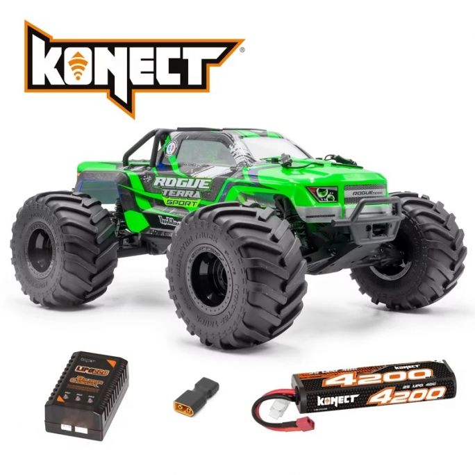 Monster Rogue Terra Sport Brushless 4x4 RTR + Lipo/Chargeur - Hobbytech 1.ROGT.SP.GR-PACK 1/10