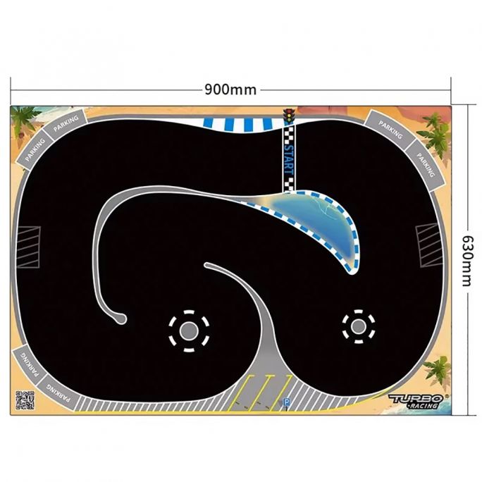 Tapis piste spéciale drift 63x90 cm - Turbo Racing 760260 - 1/76