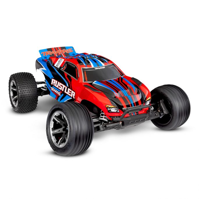 Stadium Truck Rustler XL-5, RTR (Accu/chargeur/radio) - Traxxas 37254-8-RED - 1/10