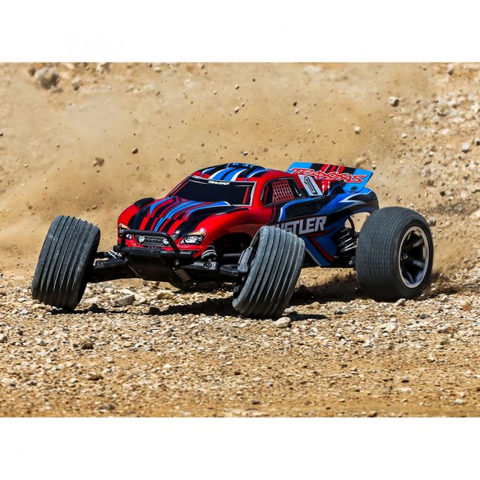 Stadium Truck Rustler XL-5, RTR (Accu/chargeur/radio) - Traxxas 37254-8-RED - 1/10