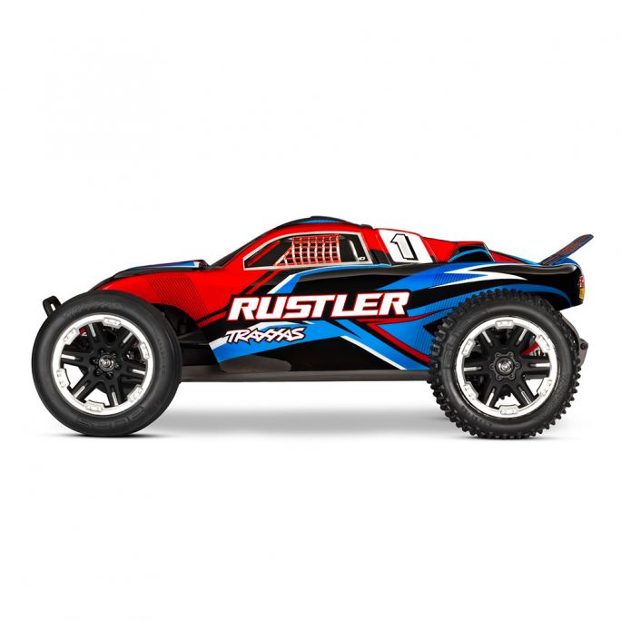 Stadium Truck Rustler XL-5, RTR (Accu/chargeur/radio) - Traxxas 37254-8-RED - 1/10