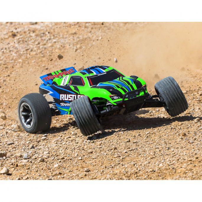 Stadium Truck Rustler XL-5, RTR (Accu/chargeur/radio), Vert - Traxxas 37254-8-GRN - 1/10