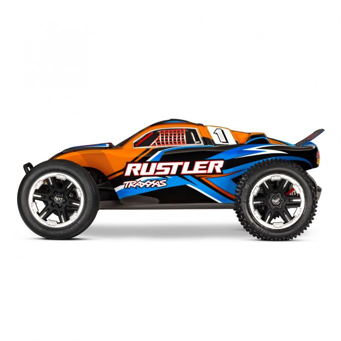 Stadium Truck Rustler XL-5, RTR (Accu/chargeur/radio), Orange - Traxxas 37254-8-ORNG - 1/10