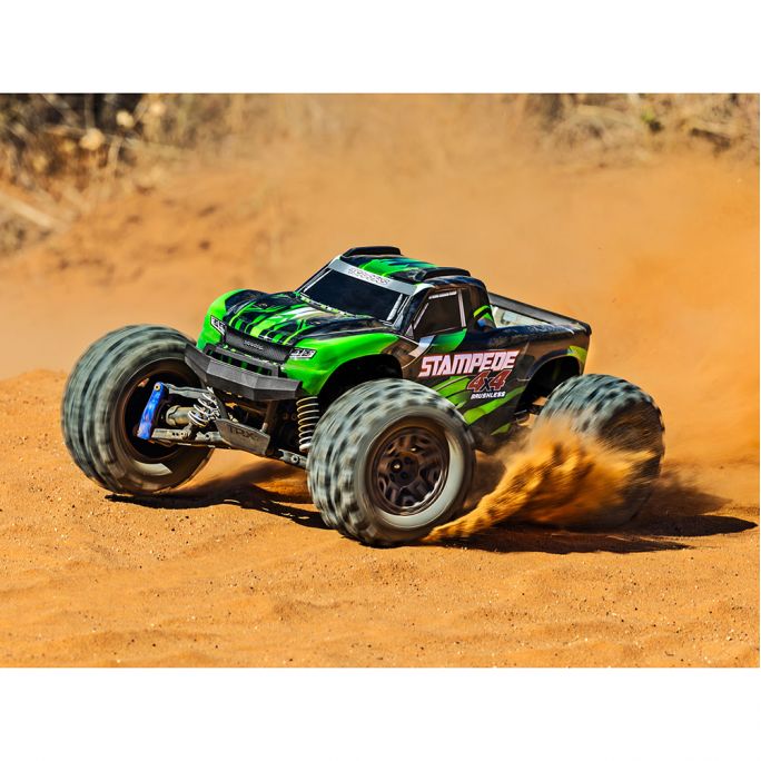 Monster Truck Stampede 4x4 BL-2s Clipless RTR, 4WD, Vert - TRAXXAS 67154-4 - 1/10