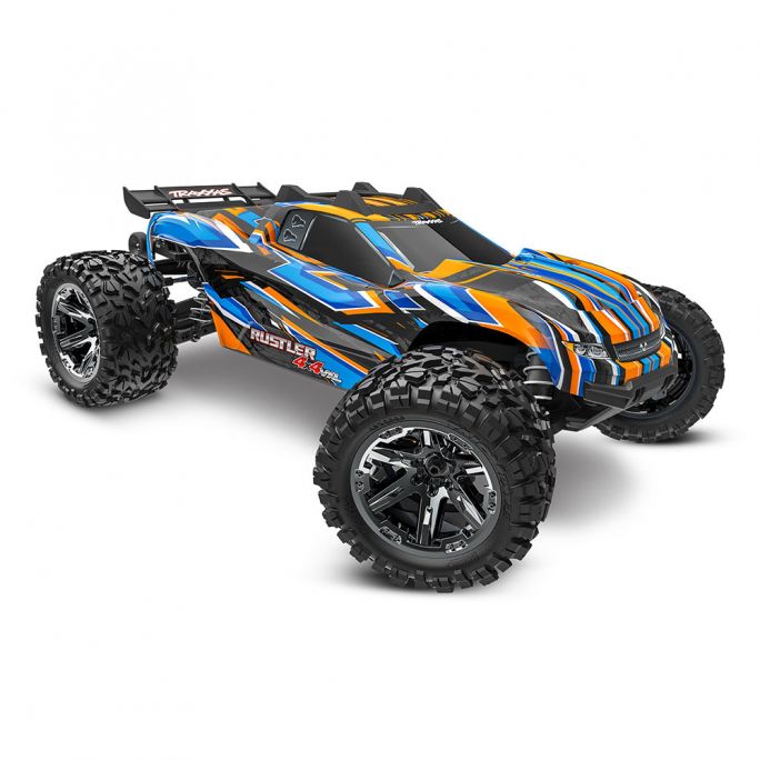 Stadium Truck Rustler 4x4 HD VXL 3S TSM, RTR, Orange - TRAXXAS 67376-4 - 1/10