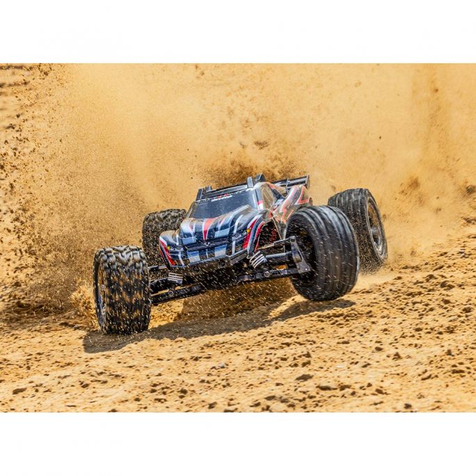 Stadium Truck Rustler 4x4 HD VXL 3S TSM, RTR, 4WD, Rouge - TRAXXAS 67376-4 - 1/10