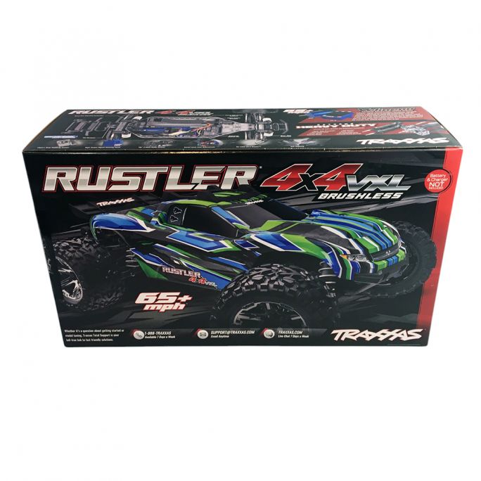 Stadium Truck Rustler 4x4 VXL 3S, RTR, 4WD, Vert - TRAXXAS 67376-4 - 1/10